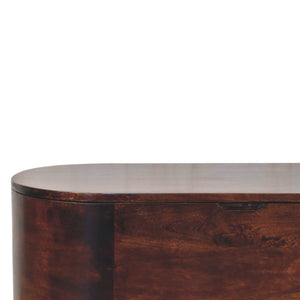 Light Walnut Rounded Lid-up Blanket Box