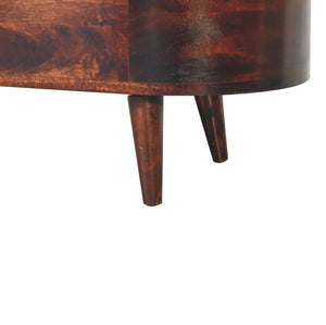 Light Walnut Rounded Lid-up Blanket Box