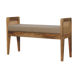 Mud Linen Rattan Bench