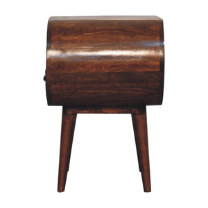 Large Chestnut Circular Open Bedside