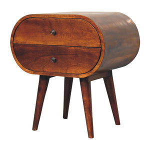 Large Chestnut Circular Bedside