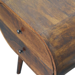 Large Chestnut Circular Bedside