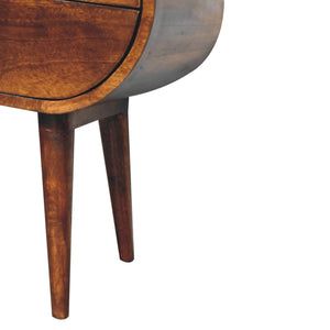 Large Chestnut Circular Bedside