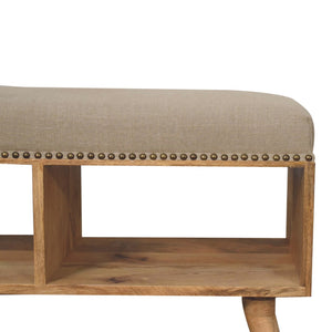 Studded Linen Open Bench