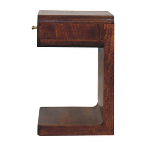 Chestnut T-Bar Rounded Bedside