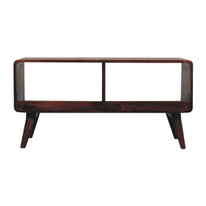 Curved Chestnut Double Slot Media Unit