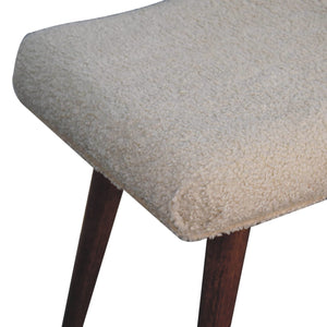 Honey Caramel Boucle Cream Curved Bench