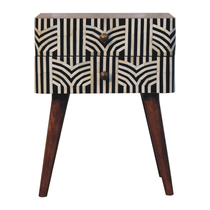 Honey Caramel Edessa Bone Inlay Bedside