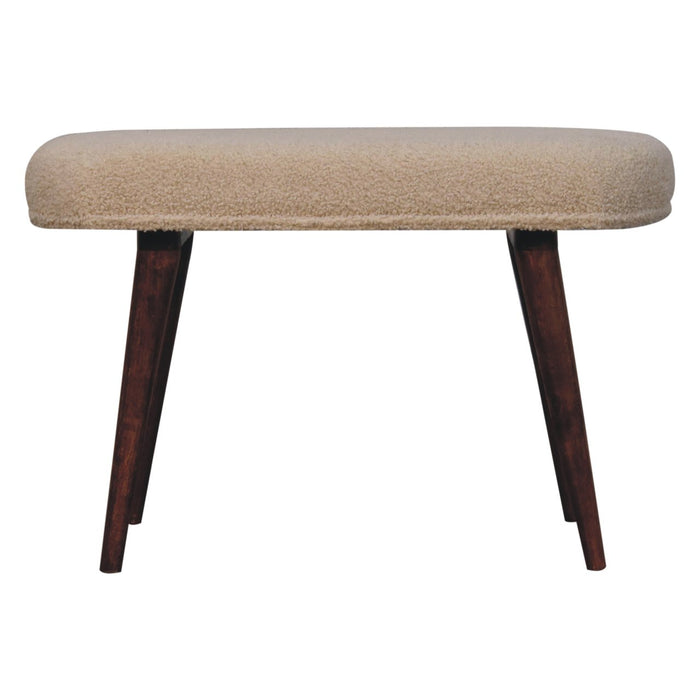 Honey Caramel Boucle Cream Nordic Bench