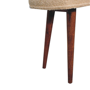 Honey Caramel Boucle Cream Nordic Bench