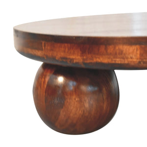 California Walnut Central Table with Ball Feet