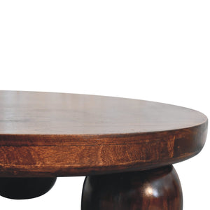 California Walnut Central Table with Ball Feet