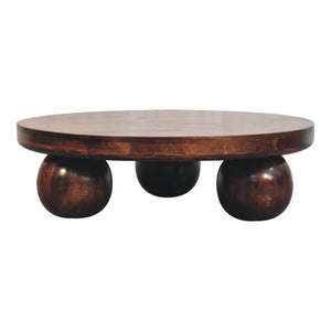 California Walnut Central Table with Ball Feet