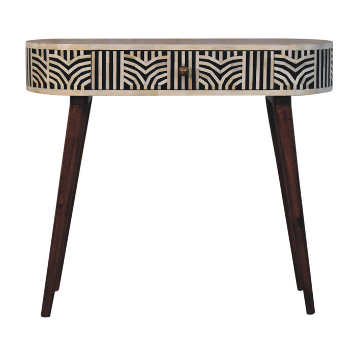 Honey Caramel Edessa Bone Inlay Console Table