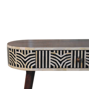 Honey Caramel Edessa Bone Inlay Console Table