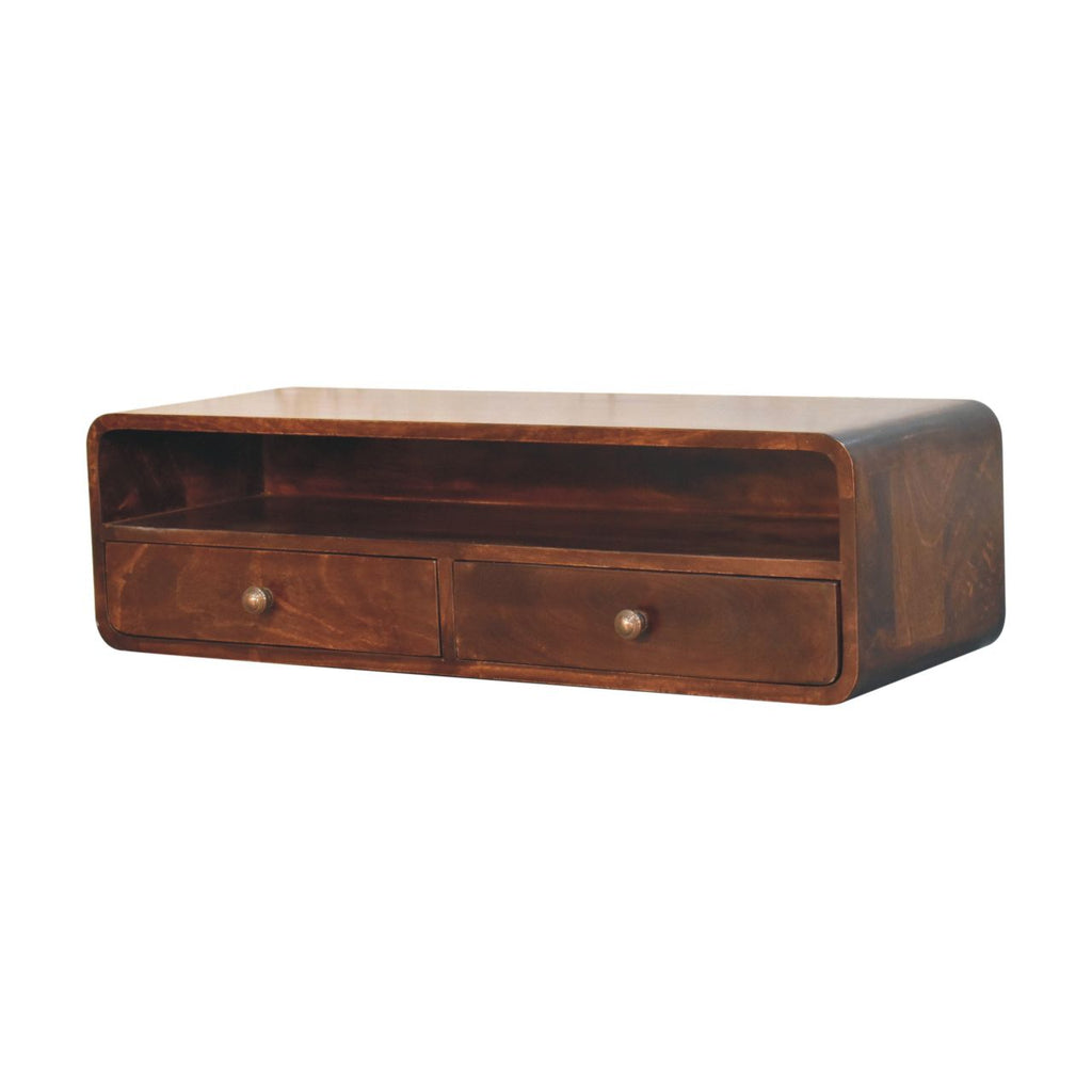 Floating California Walnut Open Console