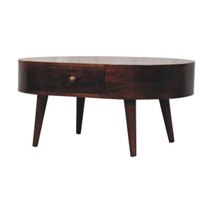 California Walnut Rounded Coffee Table