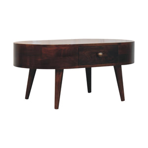 California Walnut Rounded Coffee Table