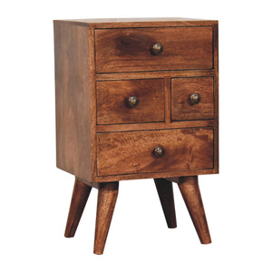 Honey Caramel Nordic Style 4 Drawer Multi Bedside