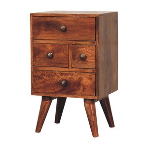 Honey Caramel Nordic Style 4 Drawer Multi Bedside