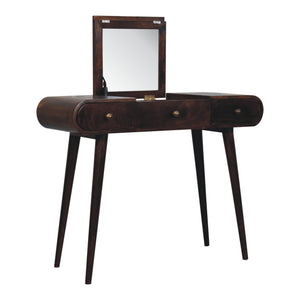 California Walnut Dressing Table with Foldable Mirror