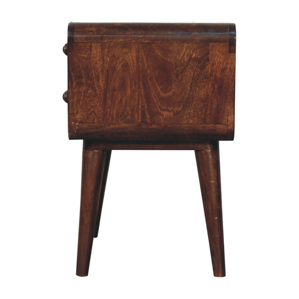 Curved California Walnut Bedside