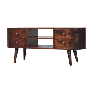 California Walnut Rounded Entertainment Unit