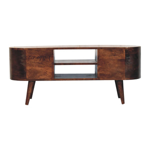 California Walnut Rounded Entertainment Unit