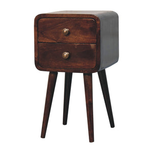 Mini California Walnut Curved Bedside