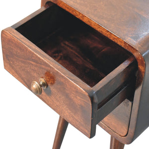 Mini California Walnut Curved Bedside