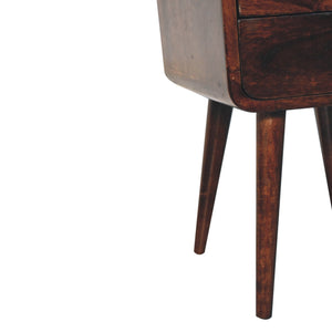 Mini California Walnut Curved Bedside