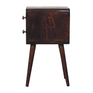 Mini California Walnut Curved Bedside