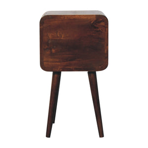 Mini California Walnut Curved Bedside