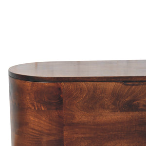 California Walnut Rounded Lid up Blanket Box