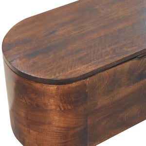 California Walnut Rounded Lid up Blanket Box