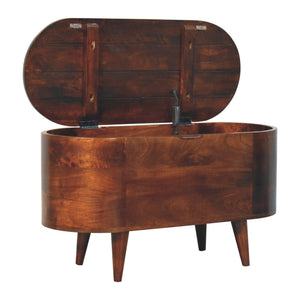 California Walnut Rounded Lid up Blanket Box