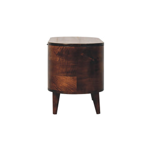 California Walnut Rounded Lid up Blanket Box