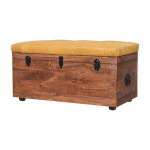 Buffalo Hide Honey Caramel Storage Trunk