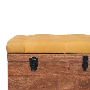 Buffalo Hide Honey Caramel Storage Trunk