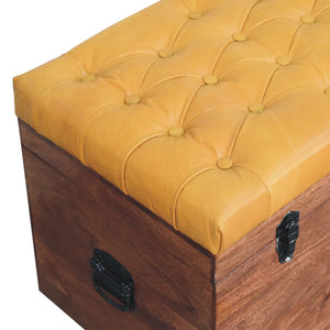 Buffalo Hide Honey Caramel Storage Trunk