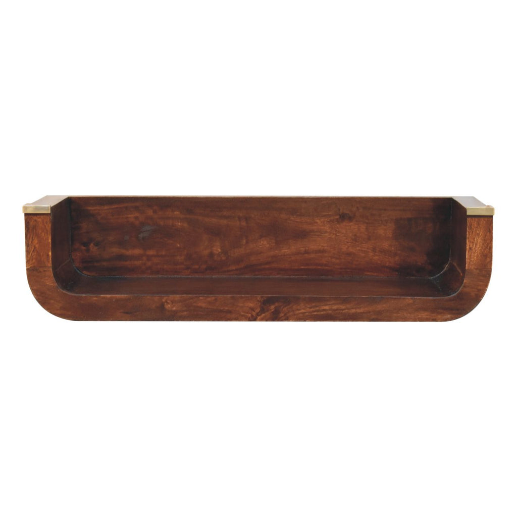 Indira California Walnut Floating Console Table