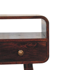 Mini California Walnut Curved Console Table