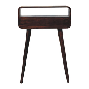 Mini California Walnut Curved Console Table