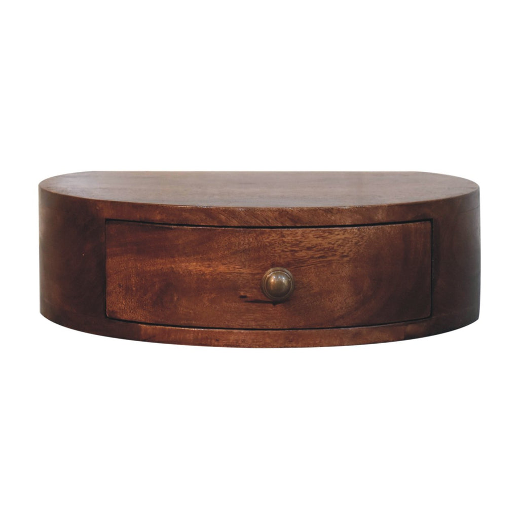 Honey Caramel Wall Mounted Rounded Bedside