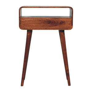 Mini Curved Honey Caramel Console Table