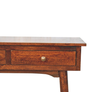 California Walnut Hallway 2 Drawer Console Table