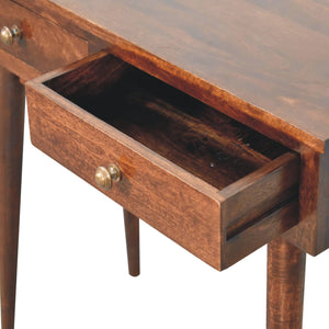 California Walnut Hallway 2 Drawer Console Table