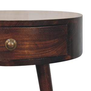 Nordic California Walnut Circular Shaped Bedside