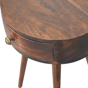 Nordic California Walnut Circular Shaped Bedside