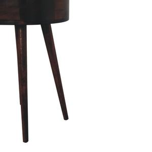 Nordic California Walnut Circular Shaped Bedside